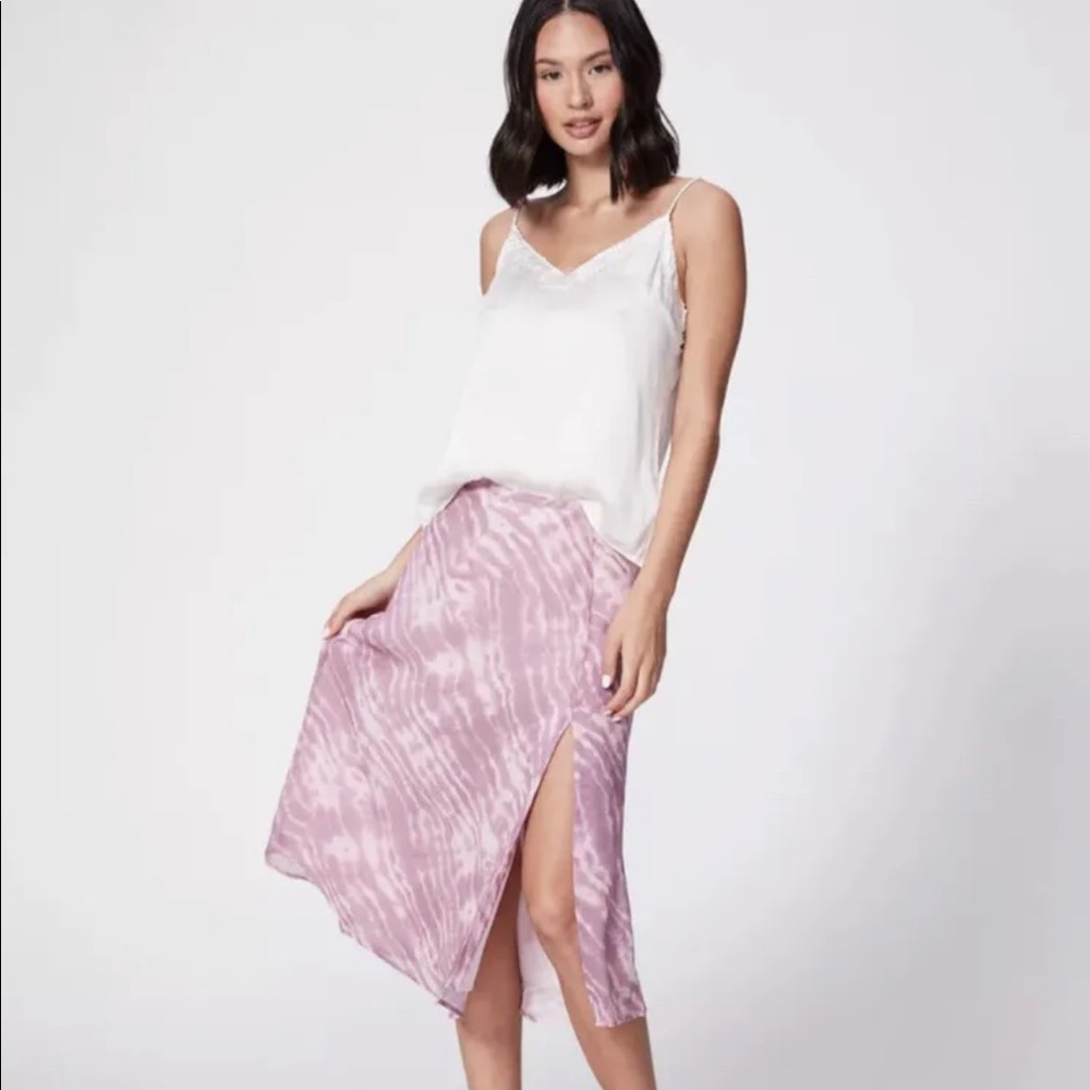 PAIGE Dennet Lilac Tie Dye Silk Midi Skirt